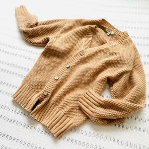 Francesca's Collections Tan Knit Cardigan & pants matching set